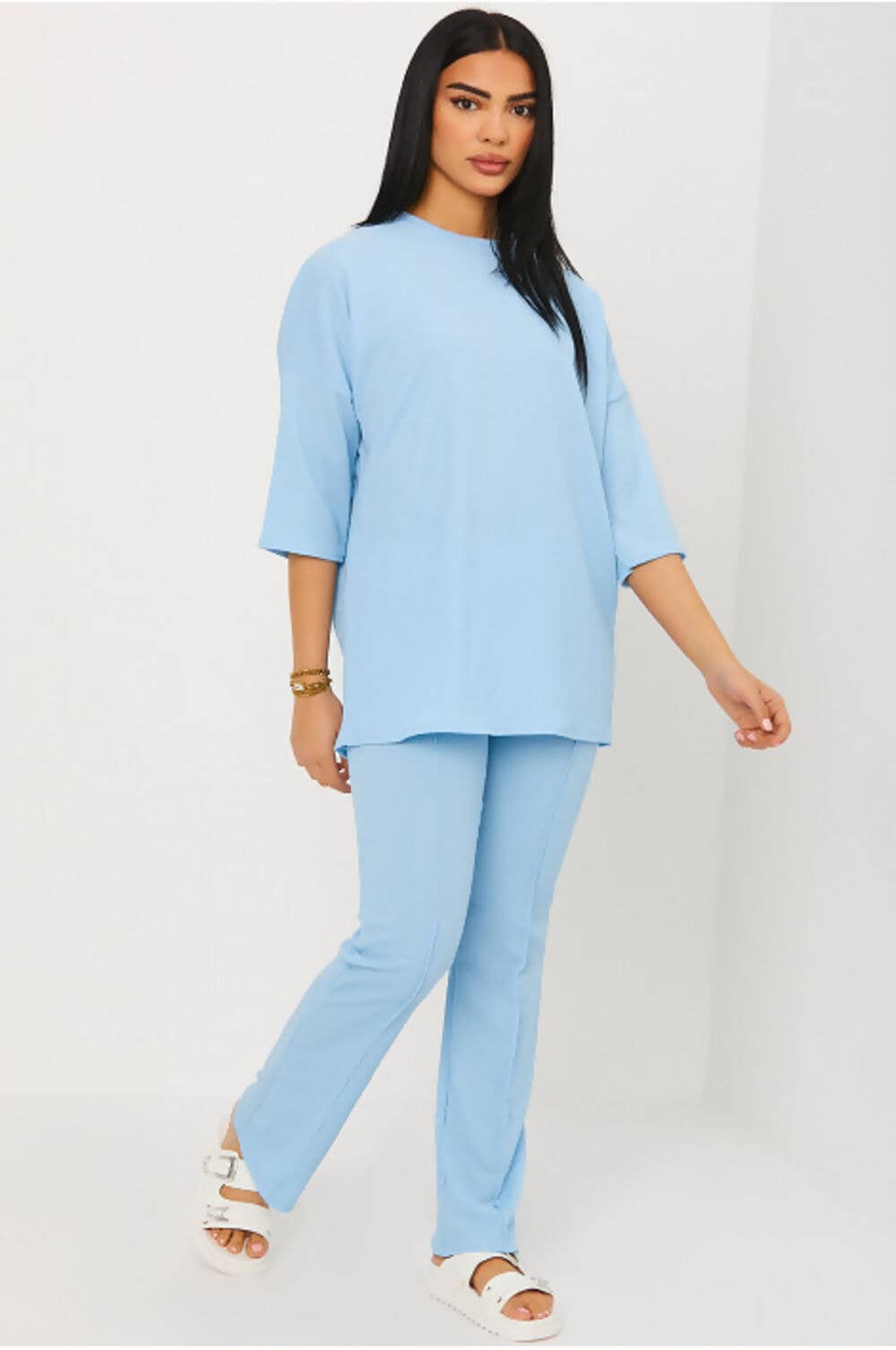 Mixed Colours CHEESECLOTH PATTERN T-SHIRT AND TROUSER CO-ORD SET for wholesale on Faire1