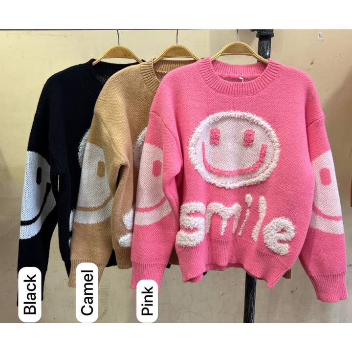 PLAYFUL SMILE SWEATER for wholesale by Black Pearl Clothing