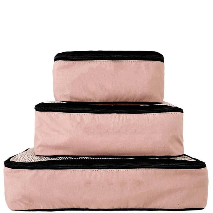 Cubes d'emballage en coton, paquet de 3, rose/blush pour la vente par Bag-All