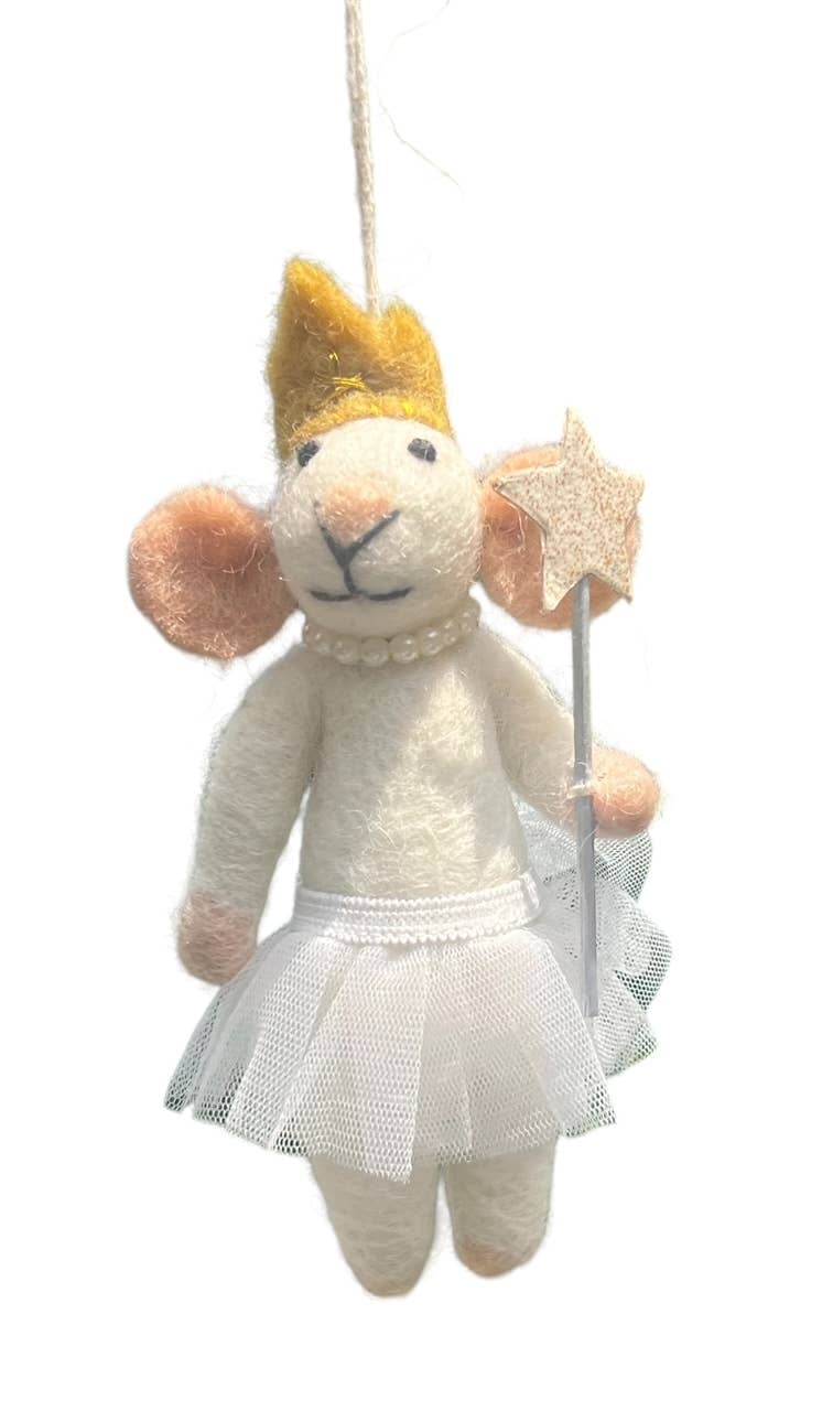 Giftsland – Großhandel Verzierung – Filzornament mit Maus im Feenkleid1