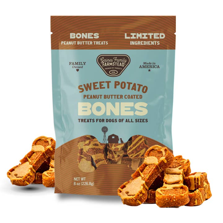 Sweet Potato Peanut Butter Bone for wholesale by Gaines Family Farmstead