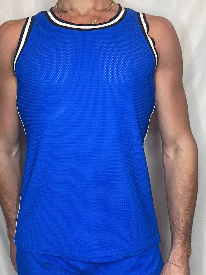 Débardeur en maille bleu royal CTS pour la vente par Chris Turk Swim