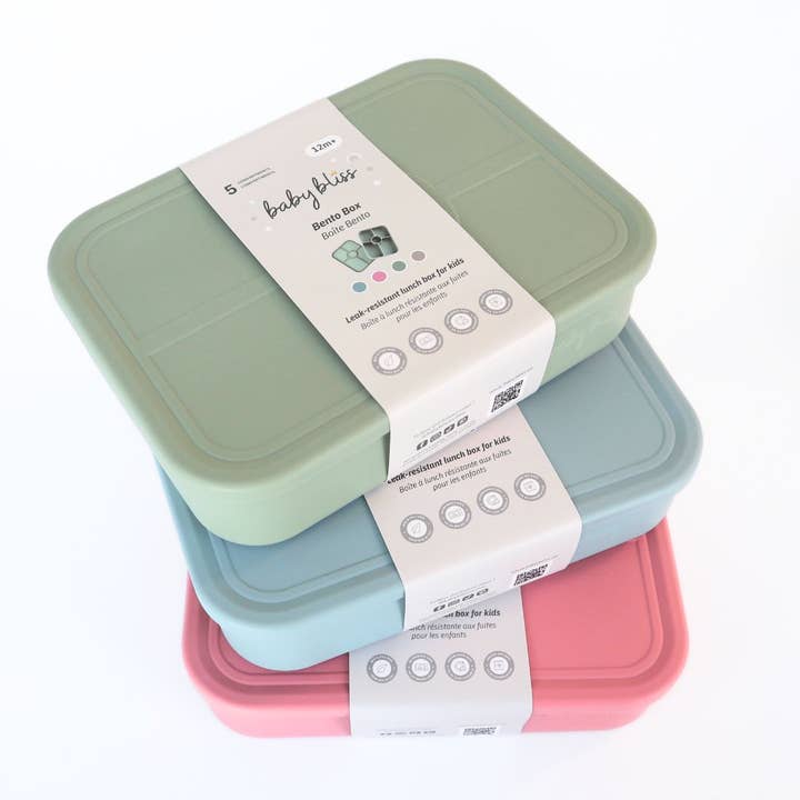 Baby Bliss - Venta al por mayor Bolsa para almuerzo/fiambrera - Niños - Caja bento para niños, a prueba de fugas y 100% silicona