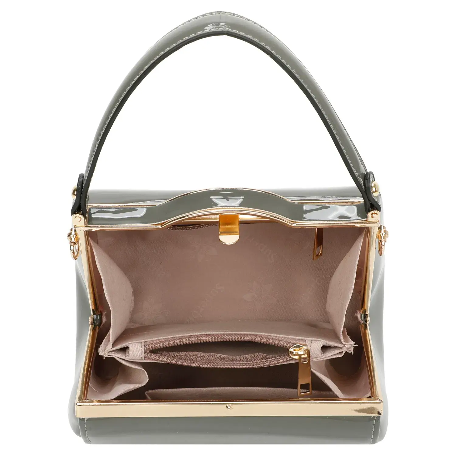 Superbia – wholesale Shoulder bag – women's – Classic Clasp Opening Patent Faux Leather Handbag9