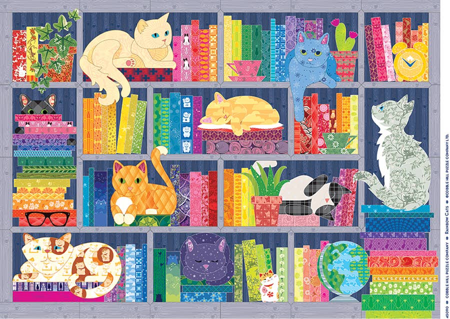 Outset Games and Cobble Hill Puzzles - Wholesale Puzzle - Adult - Rainbow Cats 500pc puzzle1