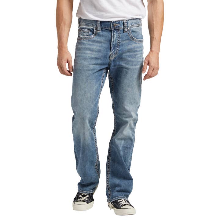 Indigo Silver Jeans Co. Men's Craig Easy Fit Bootcut Jeans RAS180 for wholesale on Faire0