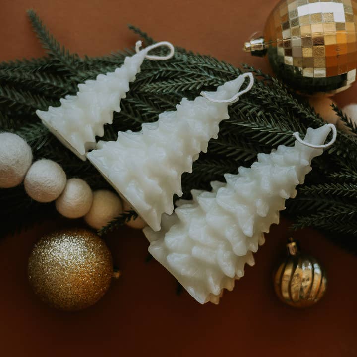 Wild Hive Apiary - Wholesale Pillar Candle - Christmas Tree Set1