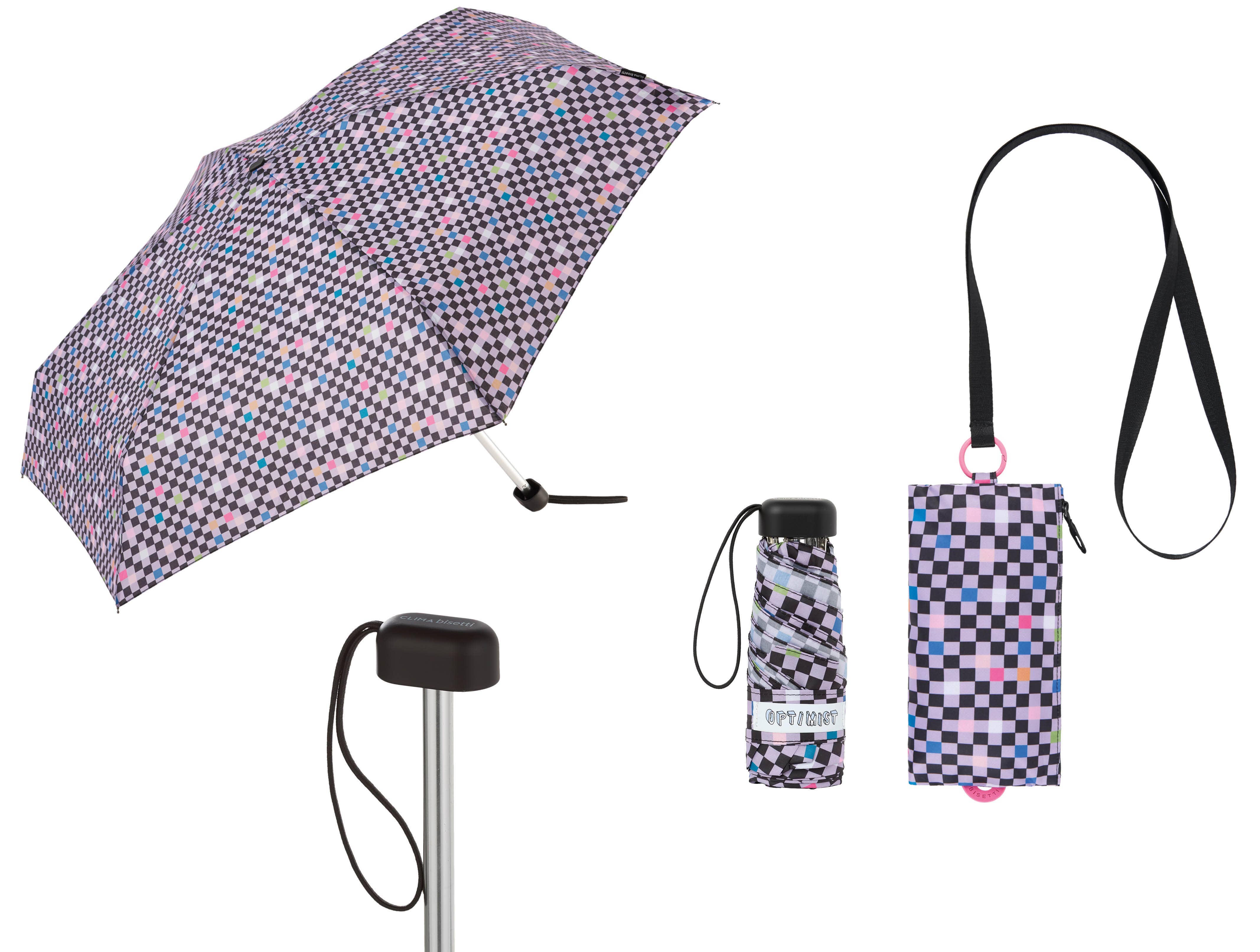 Mkr International – Engroshandel Paraply - Dame – Mini manuel sammenklappelig paraply med taske "Blend"3