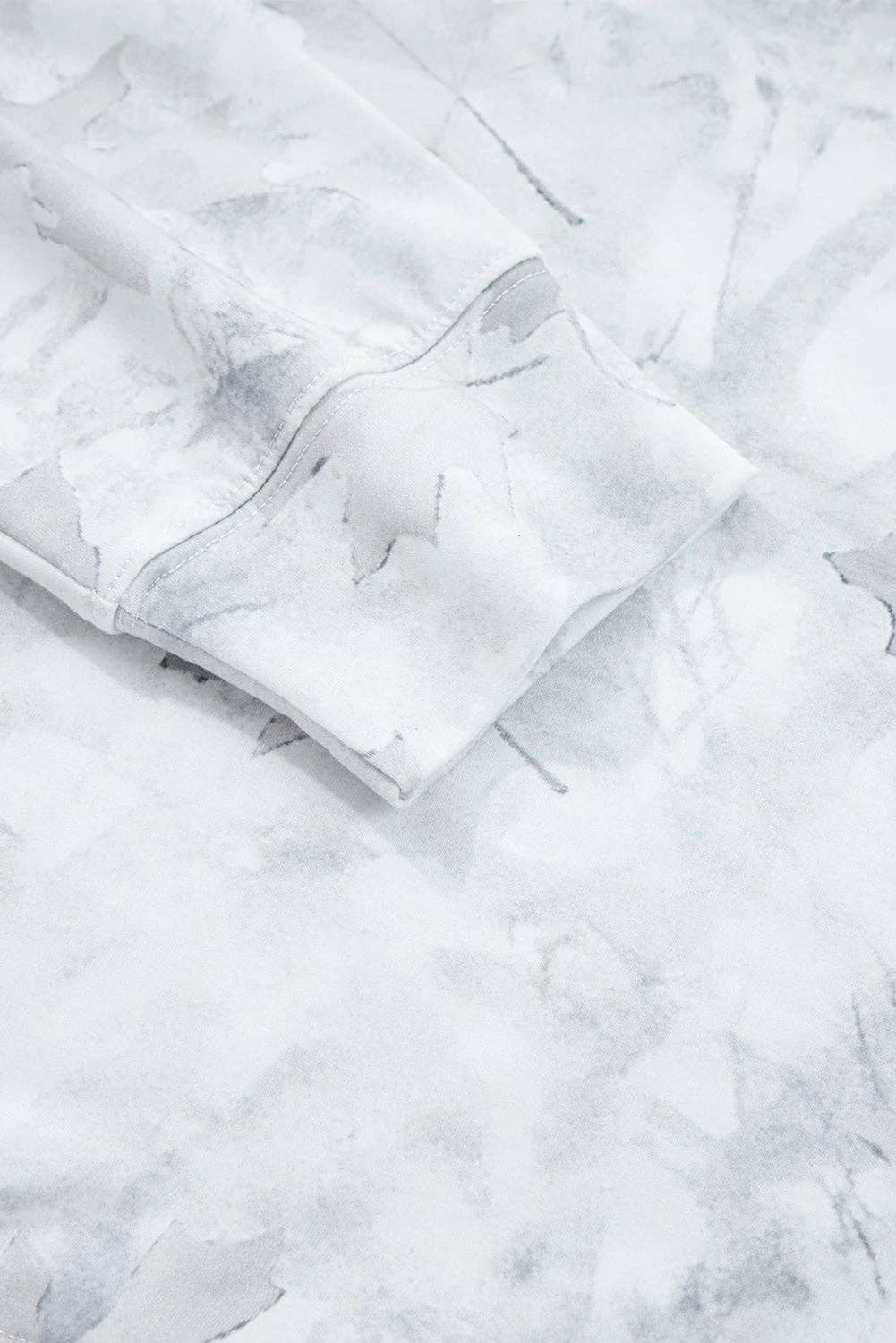 Beige Camo Print Lounge Pullover and Elastic Waist Short Set for wholesale on Faire11