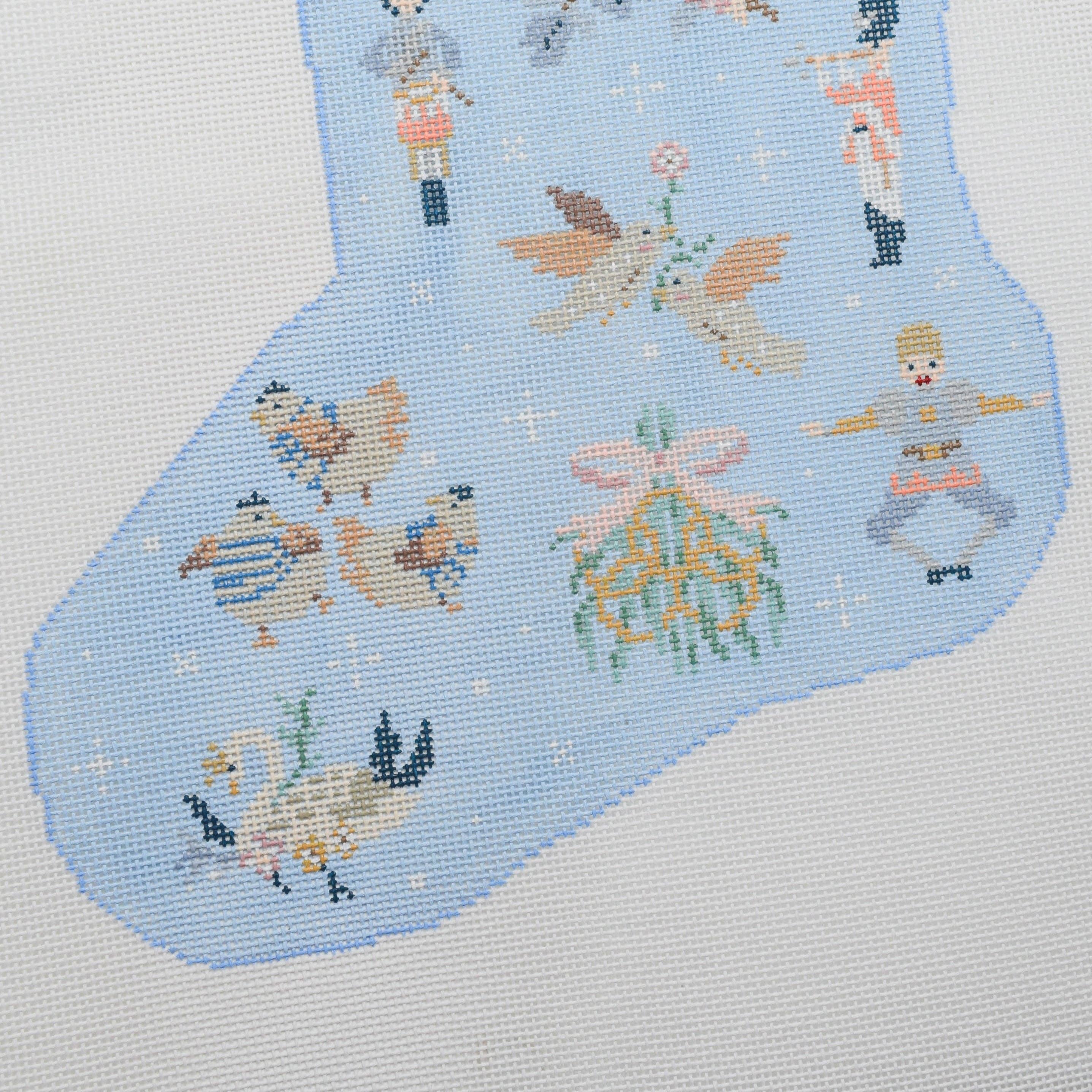 La Fete Needlepoint - Wholesale Embroidery/Cross Stitch Supplies - 12 Days of Christmas Stocking Hand Painted Needlepoint Canvas1