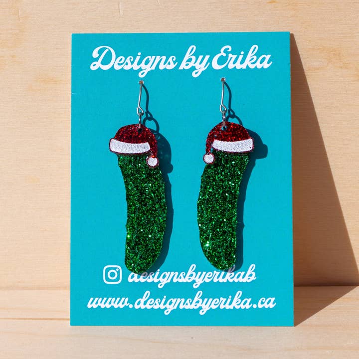 Santa Pickle Earrings for wholesale by Designs by Erika
