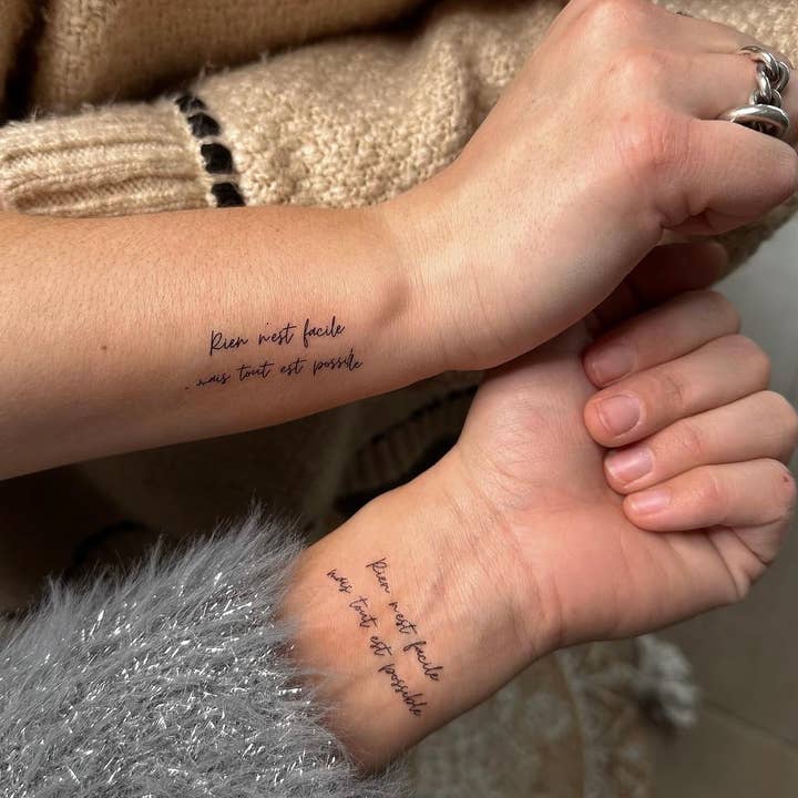 Sioou - Wholesale Temporary Tattoo - Nothing is easy but everything is possible x5