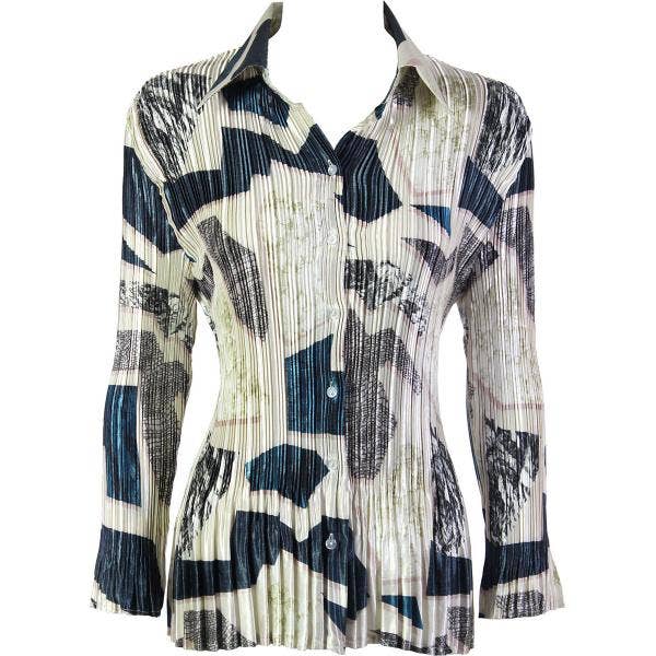 The Magic Scarf Company - Wholesale Button Down Shirt - Women's - 1148 - Satin Mini Pleats Blouses44
