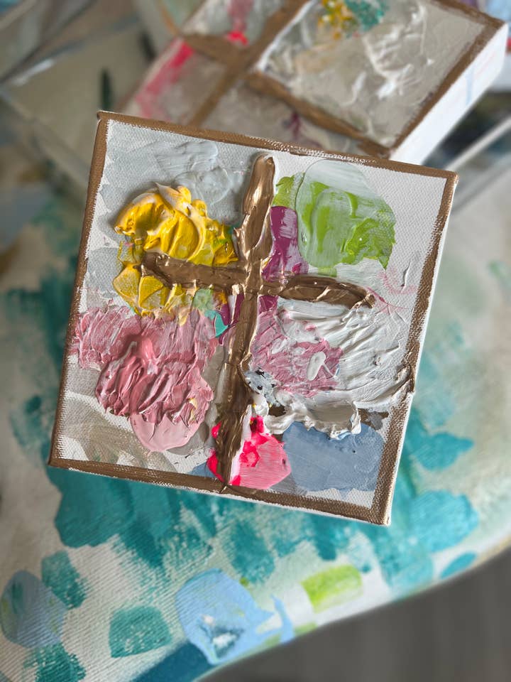 Paint Pallet Canvas Cross for wholesale by The Painted Petal