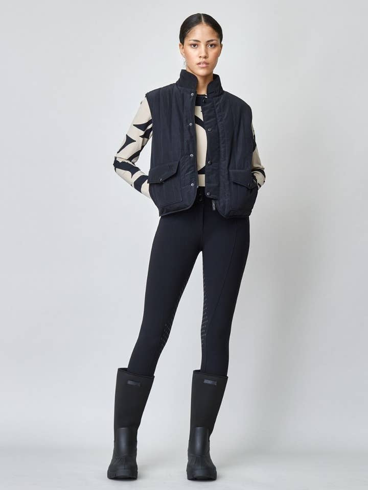Quilted Riding Vest Black for wholesale on Faire1