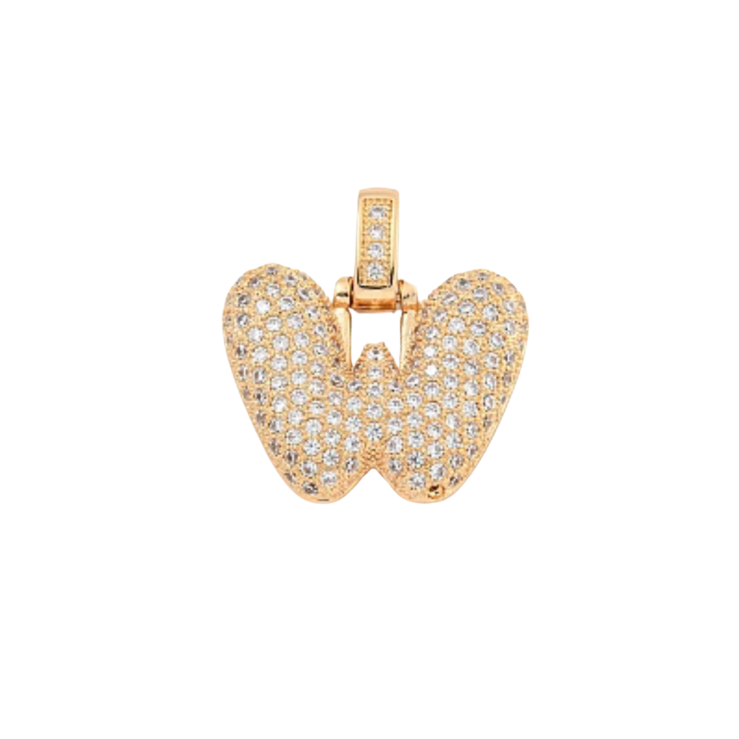 The Charm Bar Company - Wholesale Individual Charm/Pendant - Light Gold Rhinestone Bubble Initial Letter | Alphabet Charm22