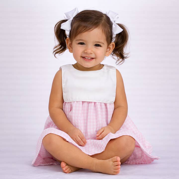 Pink Gingham Dress for wholesale by City Beautiful Childrens Boutique