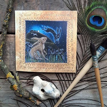 Full Moon Dance Greetings Card for wholesale by Hannah Willow Art