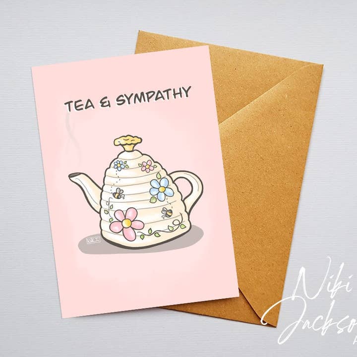 NOVO: Cartão de felicitações de chá e simpatia por atacado de Niki Jackson Art