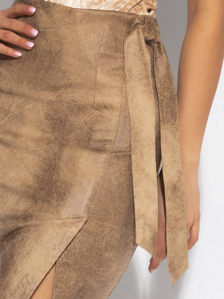 Fashion Roots - Wholesale Skirt - Women's - CAPPUCINO WRAP SKIRT - ESSENTIALS7