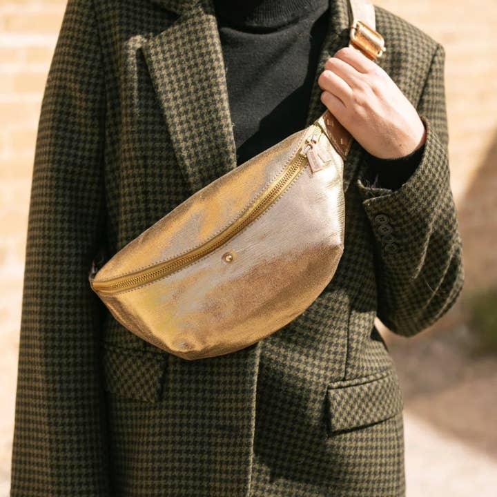 Maradji - Vente Sac ceinture – femme - SAC BANANE DORÉ CUIVRÉ NICOLE1