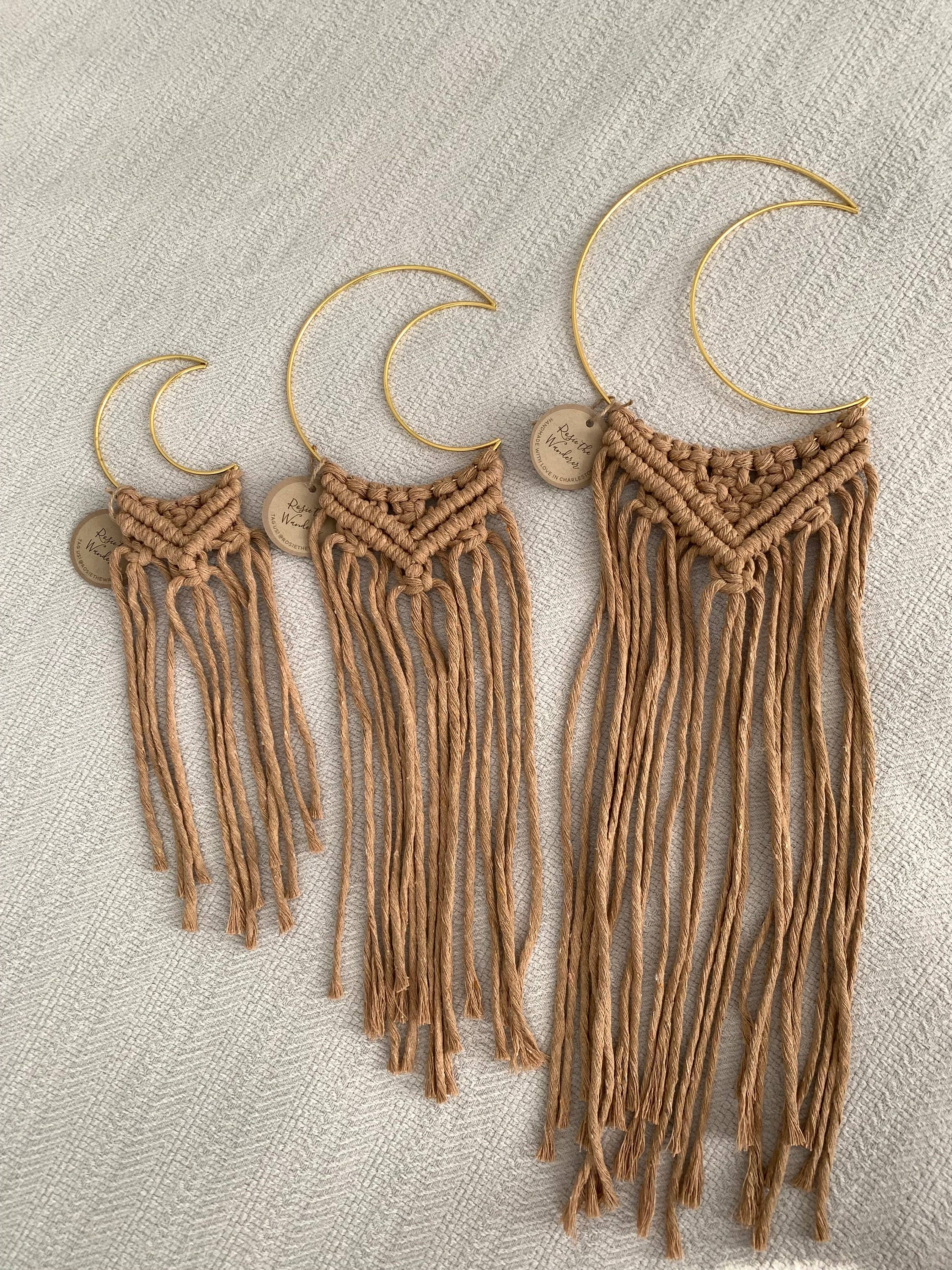 Rosie the Wanderer, Handmade Macramé - Wholesale Dream Catcher - Macrame Moons- Mooncatcher- Dreamcatcher- Moonchild3