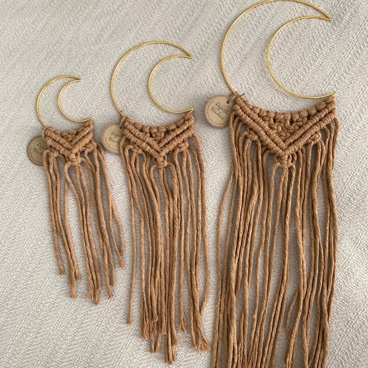 Rosie the Wanderer, Handmade Macramé - Wholesale Dream Catcher - Macrame Moons- Mooncatcher- Dreamcatcher- Moonchild3