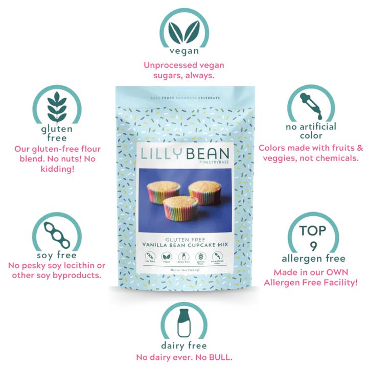LillyBean Baking - Wholesale Cake Mix - Vanilla Bean Cake & Cupcake Mix (Vegan & Gluten-Free)3