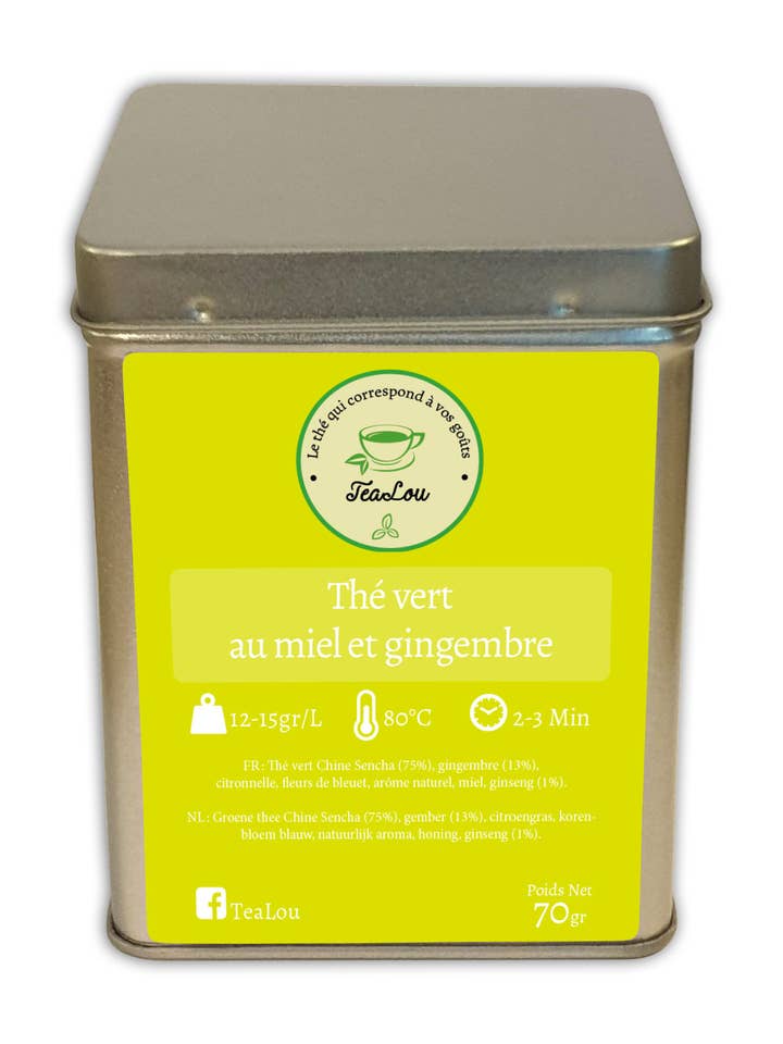 Green tea with honey and ginger - Box 70g for wholesale by Tealou