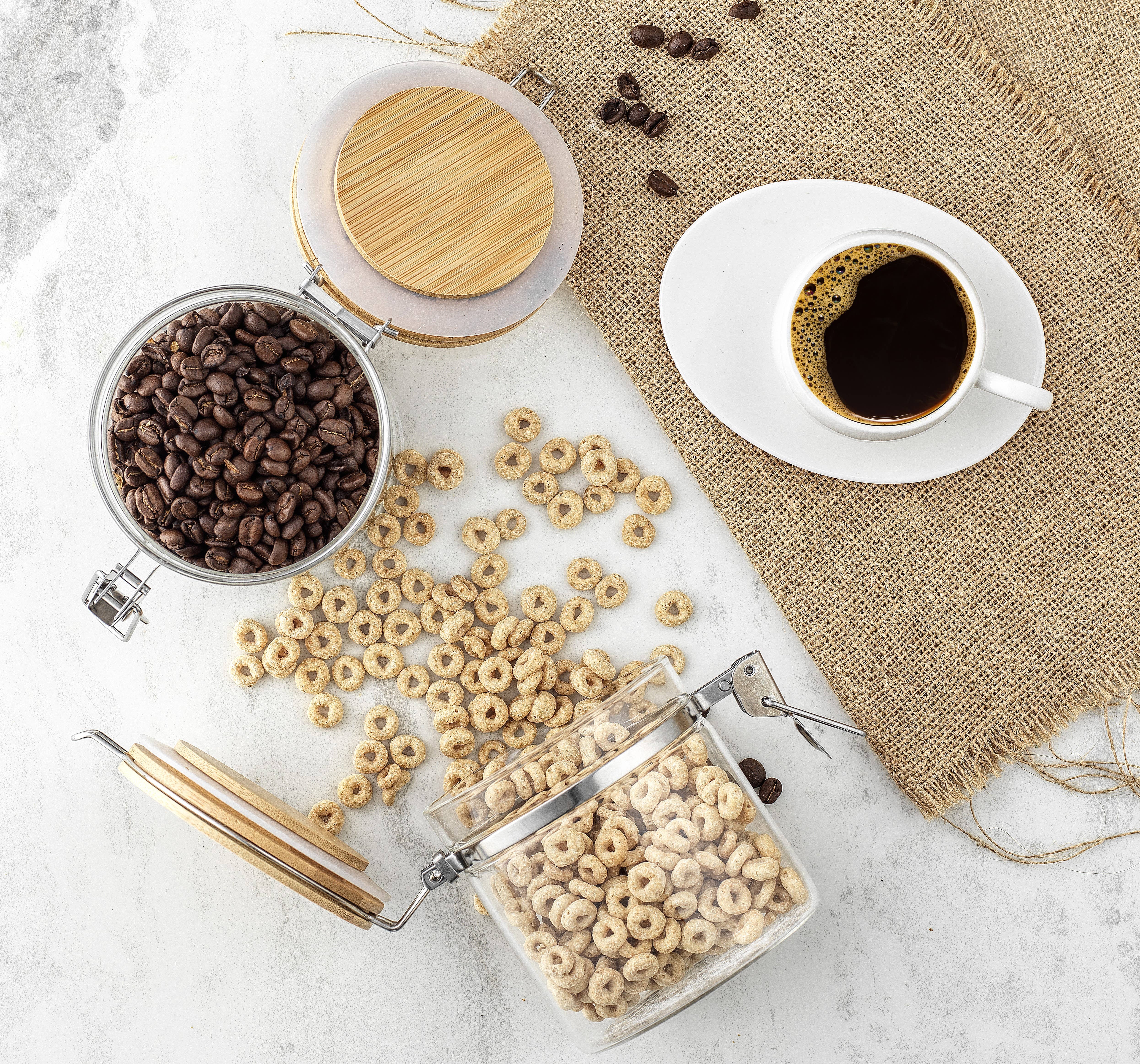 JoyJolt - Vente Pots - Pots en verre borosilicaté avec couvercles en bambou (19 fl oz)7