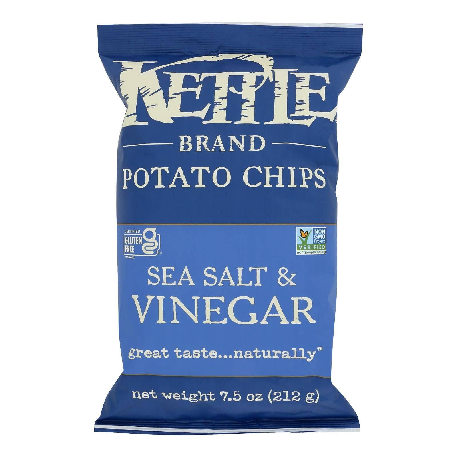 Everyday Supply Co - Wholesale Chips - Kettle Brand - Potato Chips Salt&vinegar - Case of 12-7.5 OZ0
