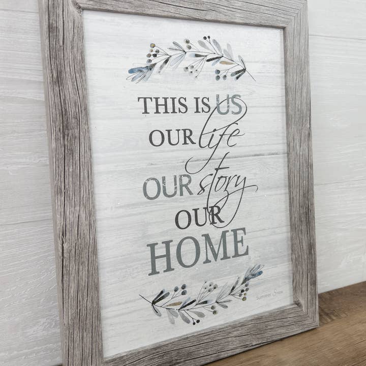 Summer Snow Art - Wholesale Sign - This Is Us Our Life Our Story Our Home Framed Art Sign