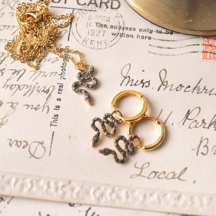 Fable England - Wholesale Huggie Earrings - FABLE Celestial Snake Huggies