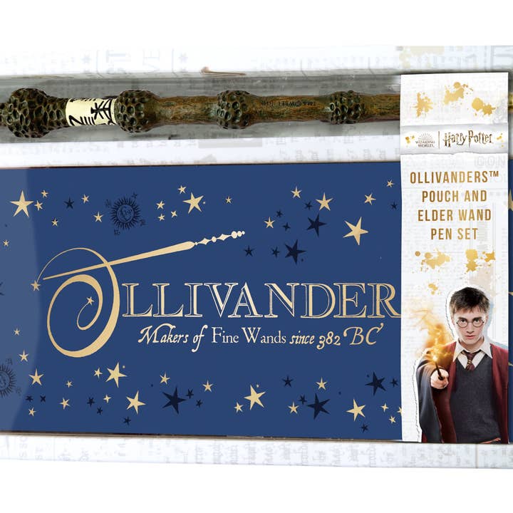 Harry Potter: Ollivanders Pouch and Elder Wand Pen Set for wholesale by Insight Editions - #1 Pop Culture Publisher