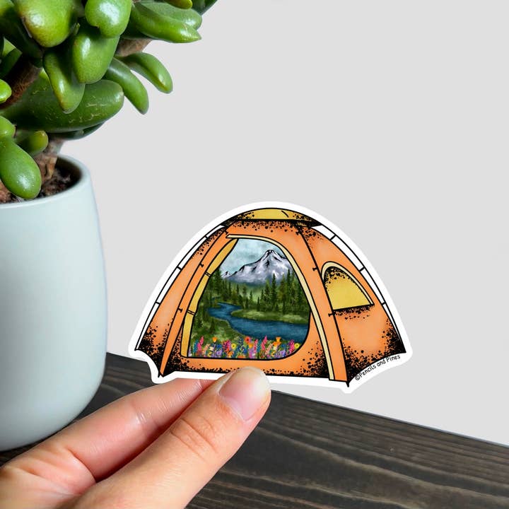 Pencils and Pines - Wholesale Sticker - Camping Tent Sticker2