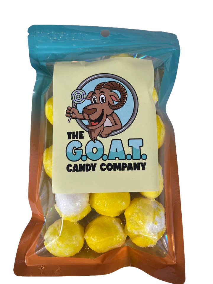 Gefriergetrocknete verschwendete Zitronen - Süß-saure Gourmet-Süßigkeiten für den Großhandel von Goat Candy Company LLC