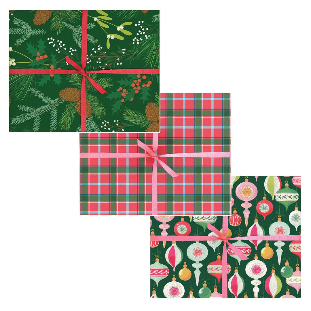 Smudge Ink - Vendita all'ingrosso Rotoli di carta da regalo - Pacchetto Carta da Regalo Natalizia - 18 Rotoli o 36 Fogli1