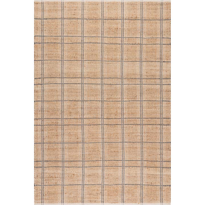 Natural Oscar Plaid Jute Area Rug for wholesale on Faire1