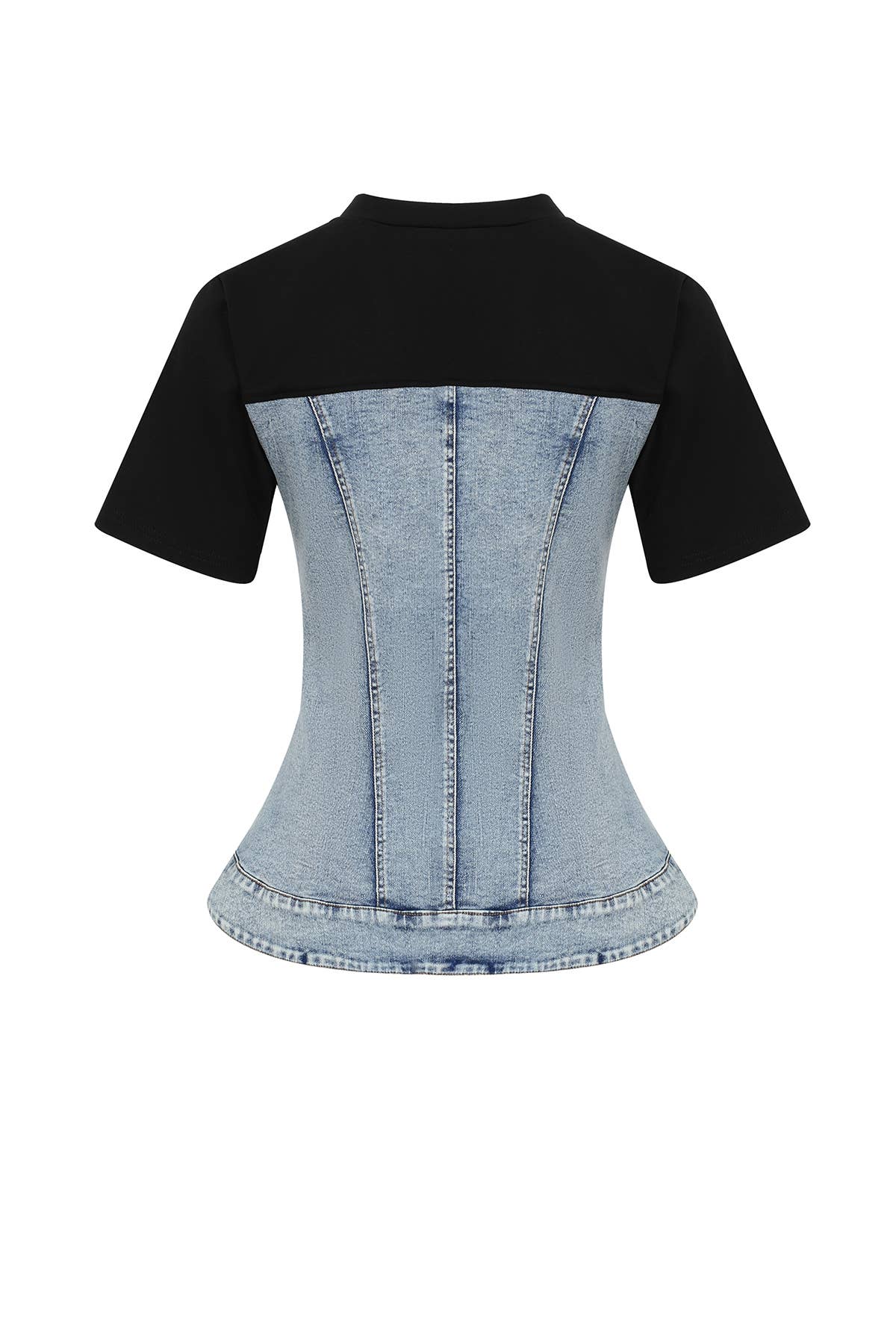 RIVIR - Wholesale Shirt - Women's - Mixed Media Denim T-shirt8