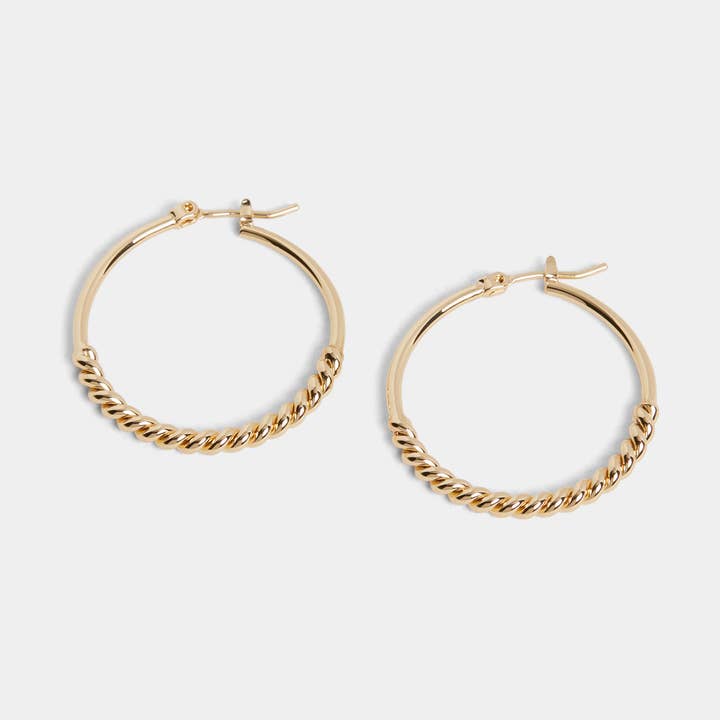 Twisted Metal Hoop Earring - Gold for wholesale by Whispers