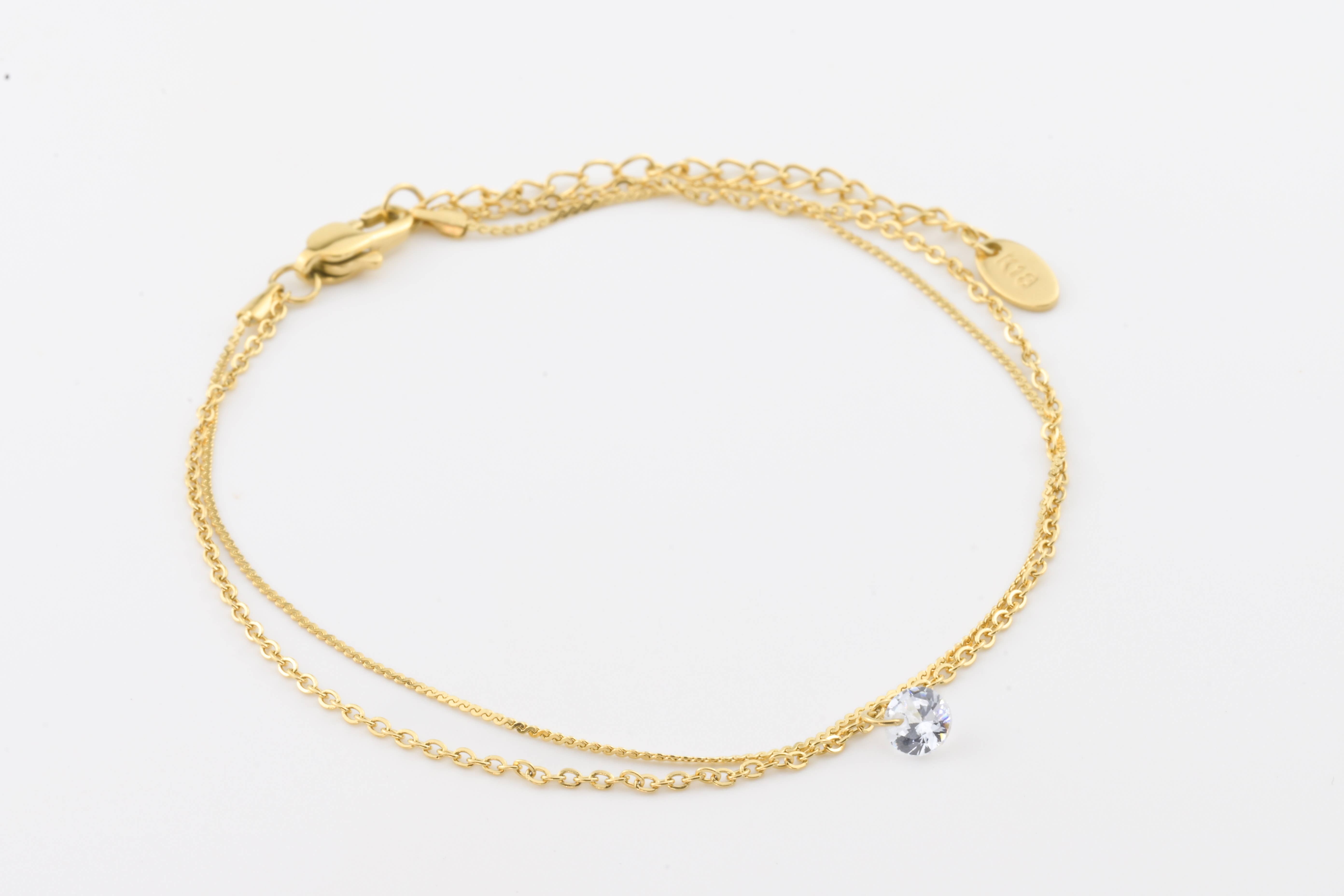 Blueyejewelry - Wholesale Anklet - Dainty CZ Anklet - 18k Gold Diamond Ankle Bracelet - 2