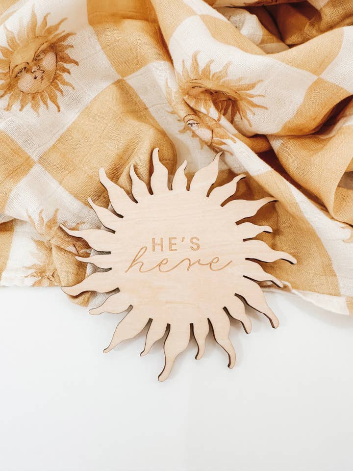 He Here Placa de Anúncio Reversível Sun por atacado de Littlish