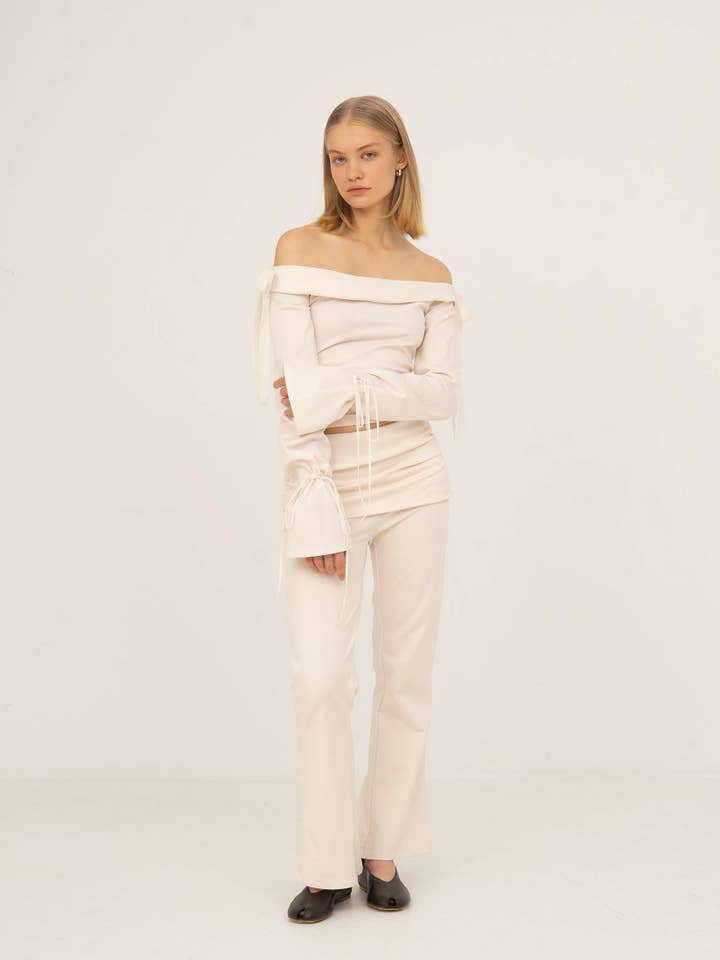 CARMEN SAYS - Wholesale Pants - Women's - Pantalones de Jersey Blanco Angelical4