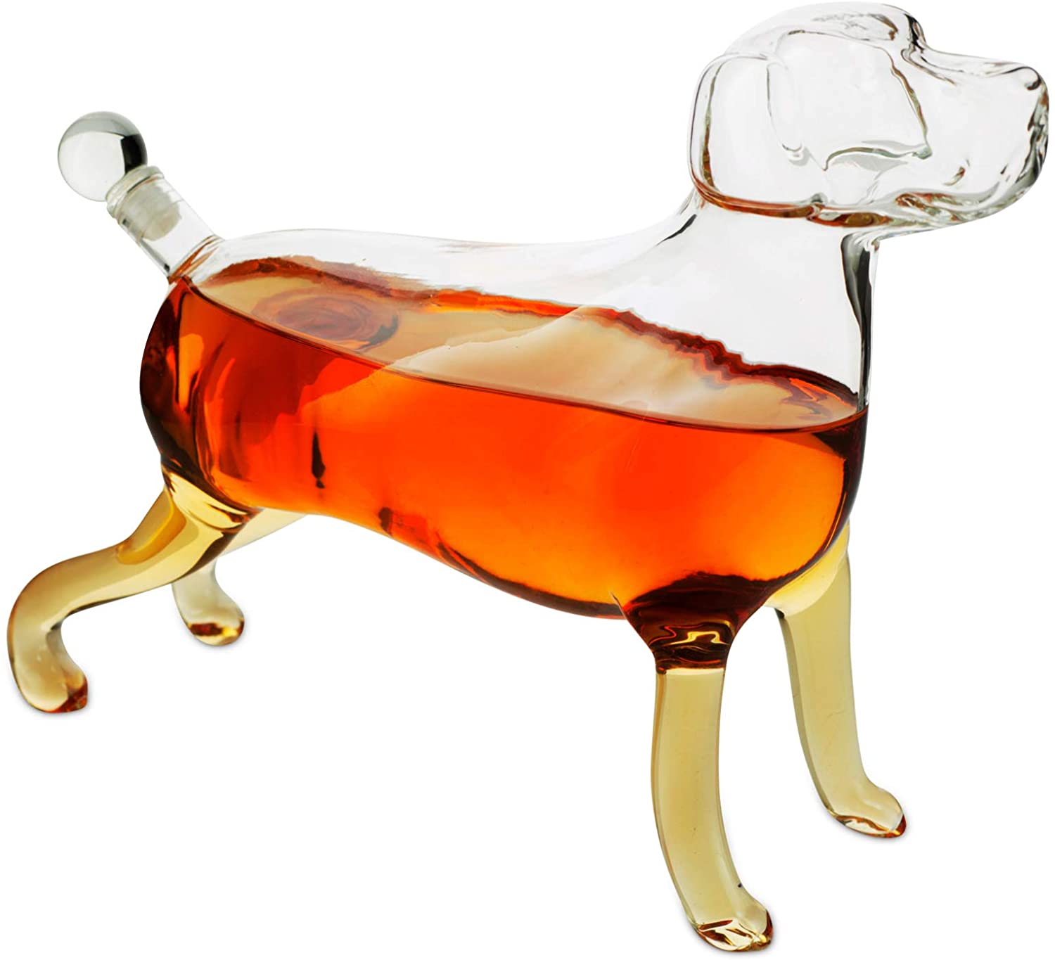 The Wine Savant /  Khen Glassware - Vente Carafe - Carafe à whisky en forme de chien labrador 500 ml4