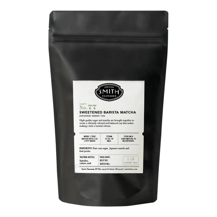 Smith Teamaker - Wholesale Health/Detox Tea - Sweetened Barista Matcha - Bulk One Pound Bag1
