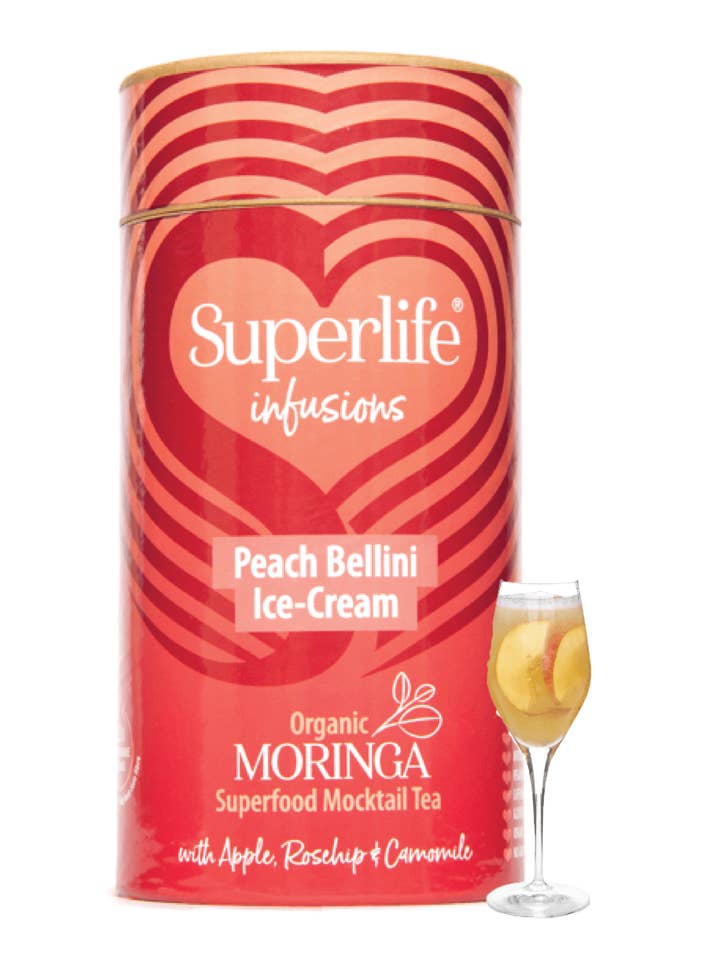 Moringa Peach Bellini Ice-Cream x 20 tea bags for wholesale by Superlife Infusions Beverages LTD