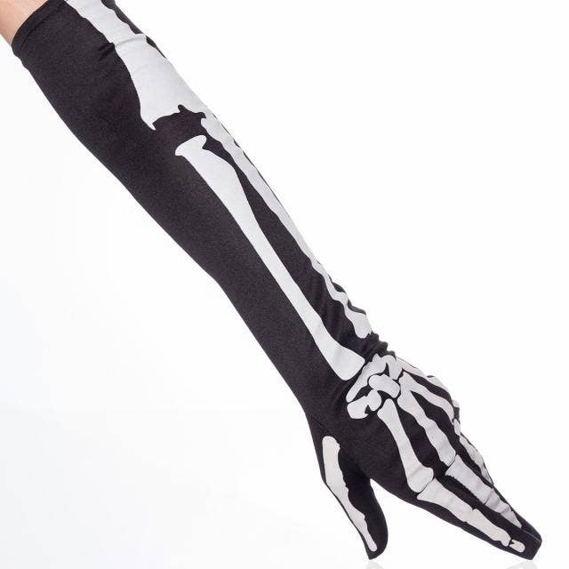 black white Skeleton Gloves for wholesale on Faire