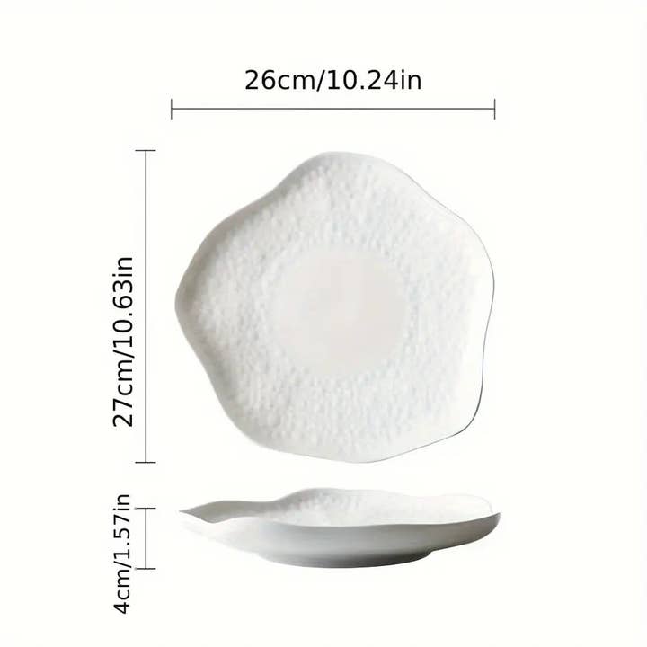 Huis Van Merken - Wholesale Dinner Plate - 1pc Unique Ceramic Dinner Plate - Irregular French Foie Gras Design3