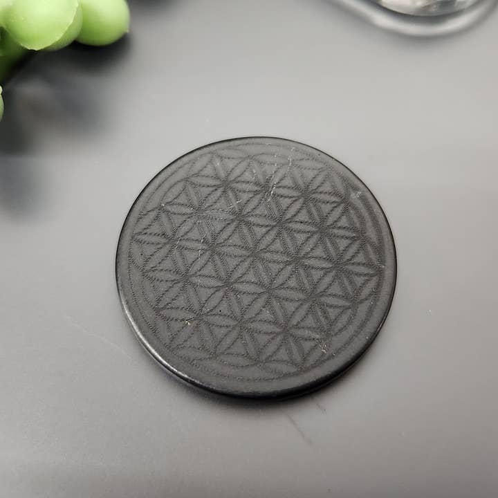 Etched Shungite Crystal or Phone Charging tiles 4 Etched Shungite Crystal or Phone Charging tiles 4