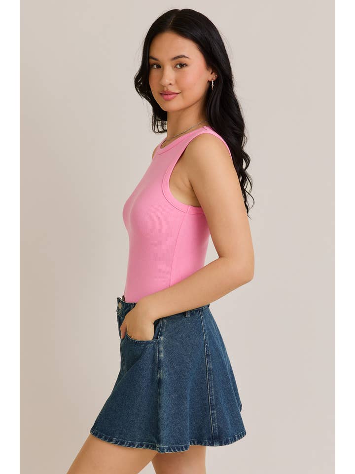 LE LIS - Wholesale Bodysuit - Women's - ROUND NECK SLEEVELESS BODYSUIT